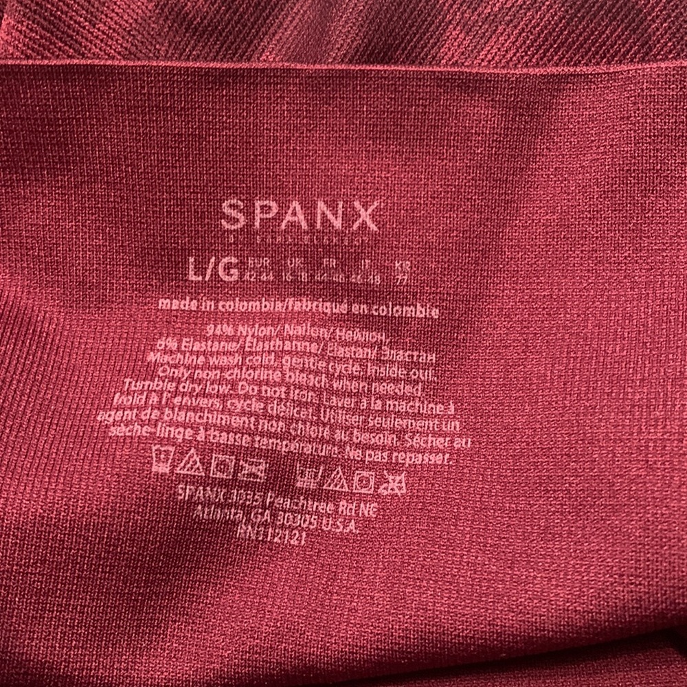 🌹 SPANX • NWOT Soft & Smooth Active 7/8 Original Rose Colored Patterned Leggings - Picture 6 of 7